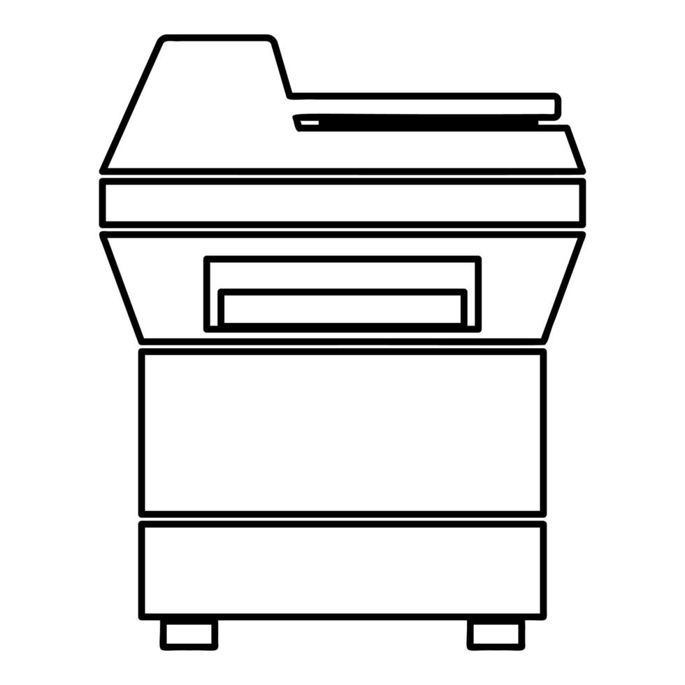 Kopiermaschine Drucker Kopierer für Büro Fotokopierer Duplikat Ausrüstung Symbol Umriss schwarze Farbe Vektor Illustration Flat Style Image