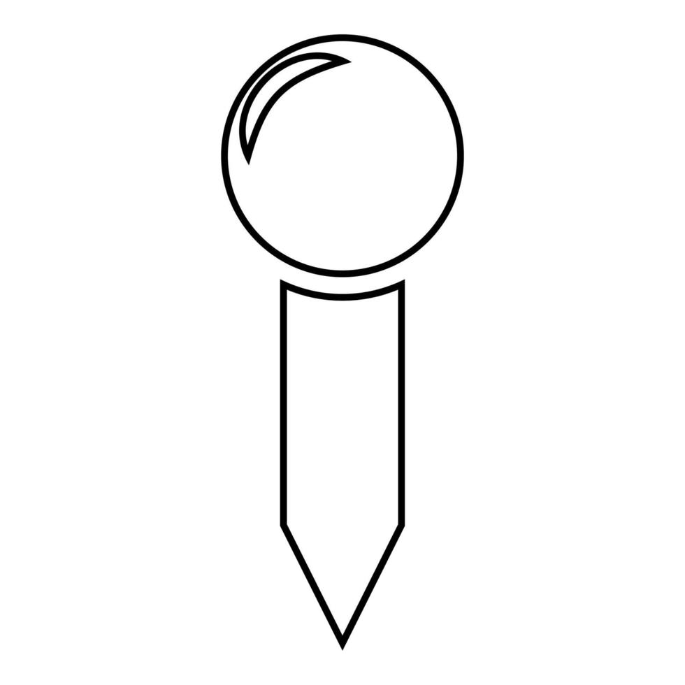 Push-Pin-Marker Karte Zeiger Reißzwecke Sekretärin Zubehör Büro Symbol Umriss schwarze Farbe Vektor-illustration Flat Style Image vektor