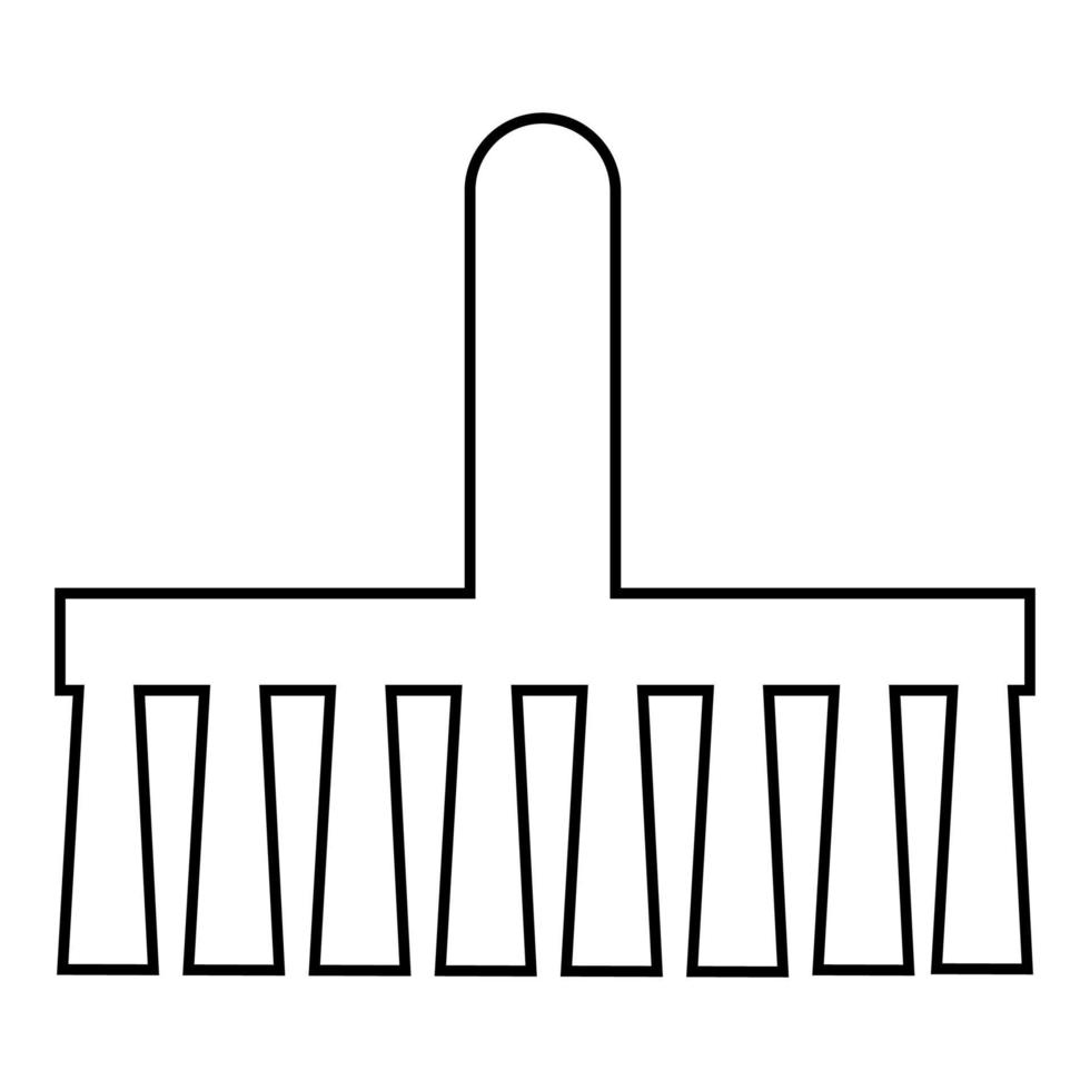kvast borste symbol ikon kontur svart färg vektor illustration platt stil bild