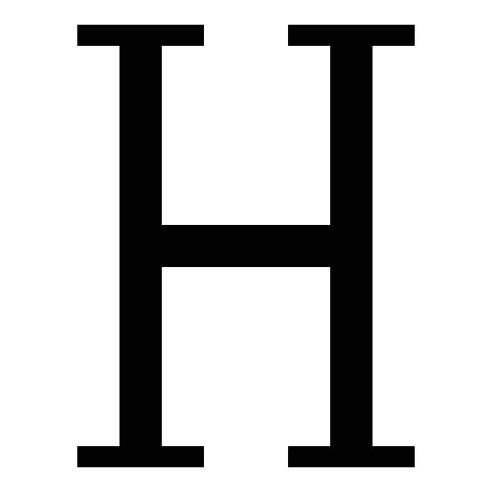 eta grekisk symbol versal versaler teckensnitt ikon svart färg vektor illustration platt stil bild