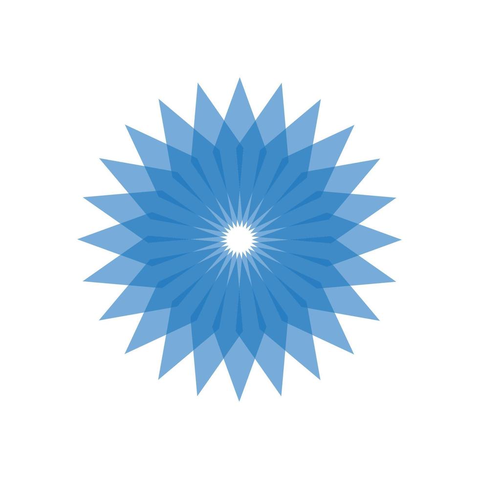 blaue Logo-Blumenverzierungsvektorgrafik vektor