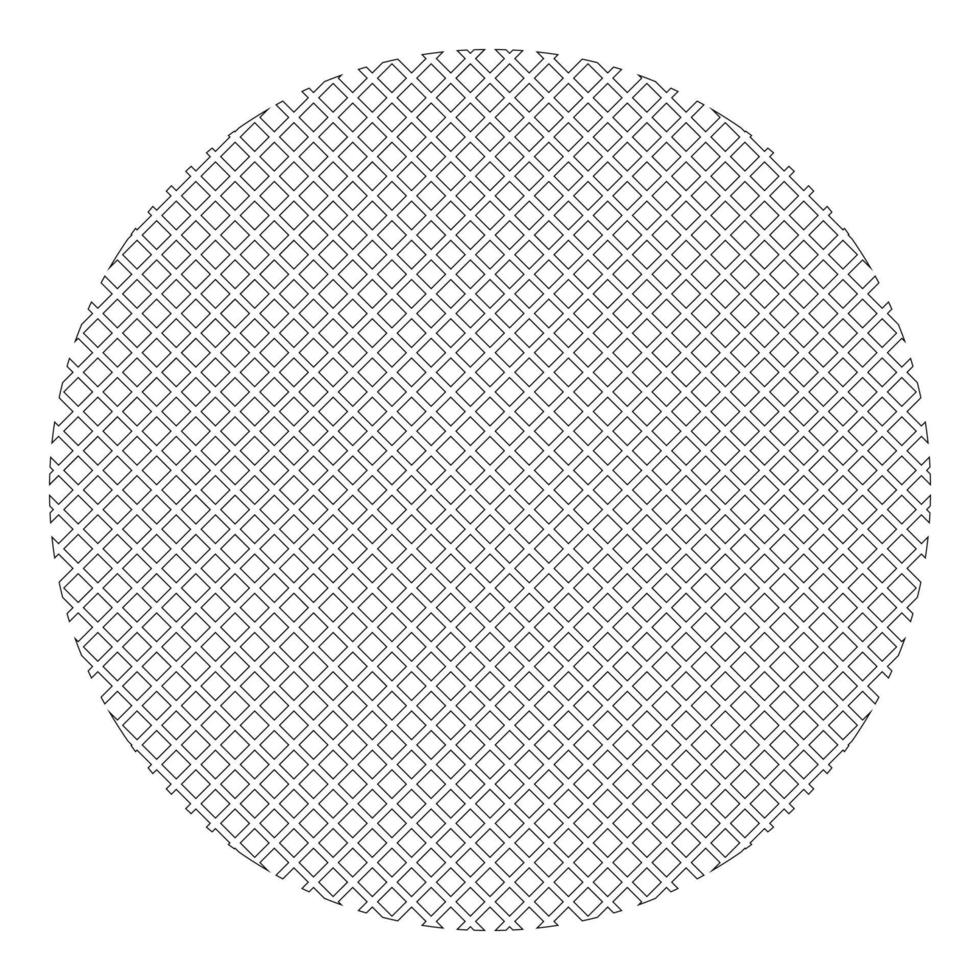 rundes Filtermaterial Symbol Umriss schwarze Farbe Vektor Illustration flaches Bild