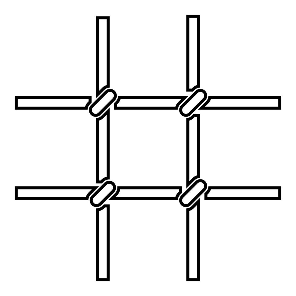 Gefängnisgitter Metallgitter Symbol Umriss schwarze Farbe Vektor Illustration Flat Style Image