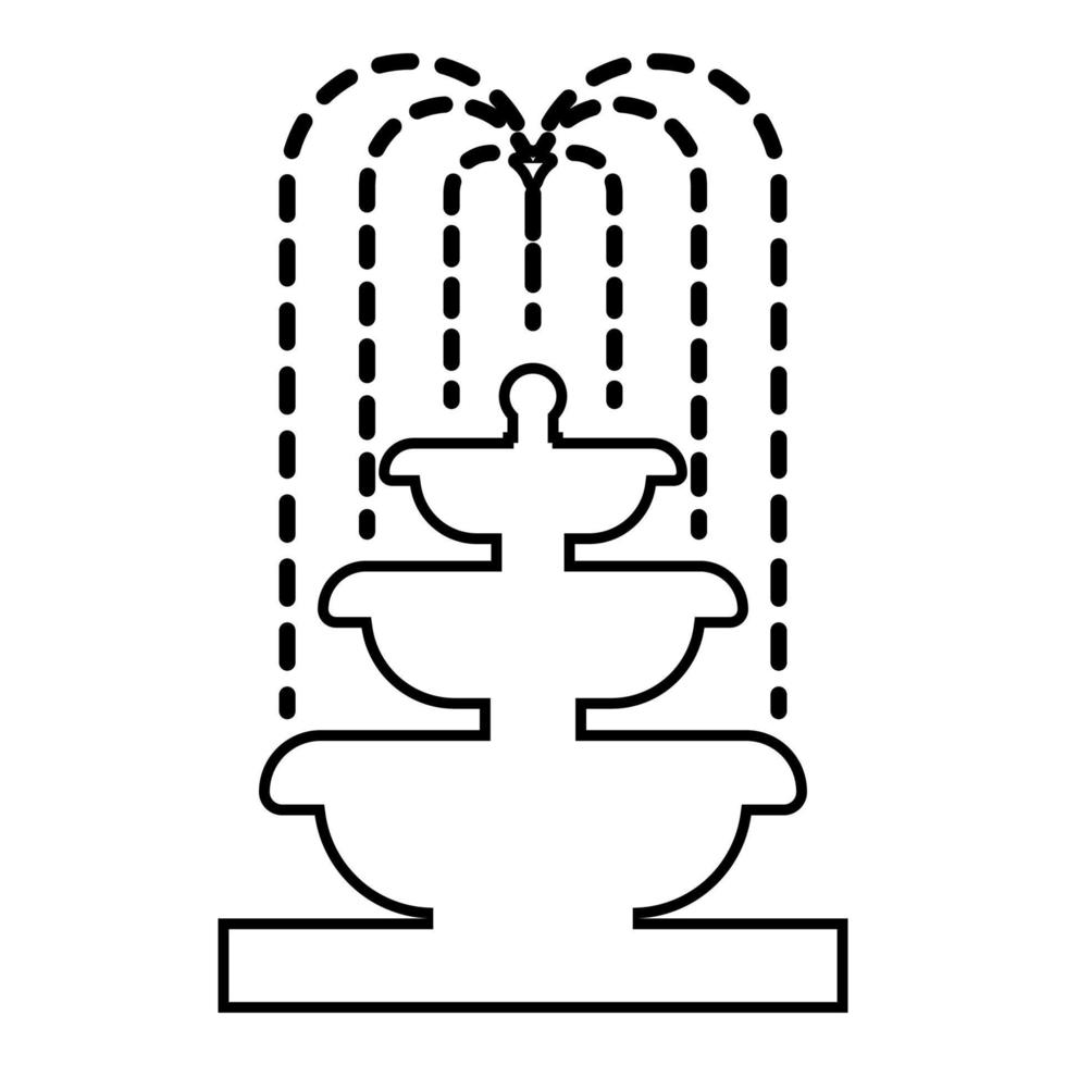 Brunnen-Reihe von Wasser Symbol Umriss schwarze Farbe Vektor-illustration Flat Style Image vektor