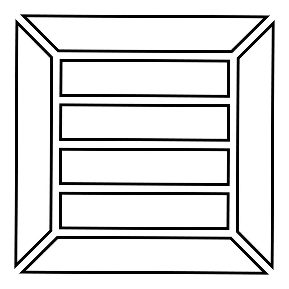 Kiste für den Frachttransport Holzkiste Container Symbol Umriss schwarz vektor