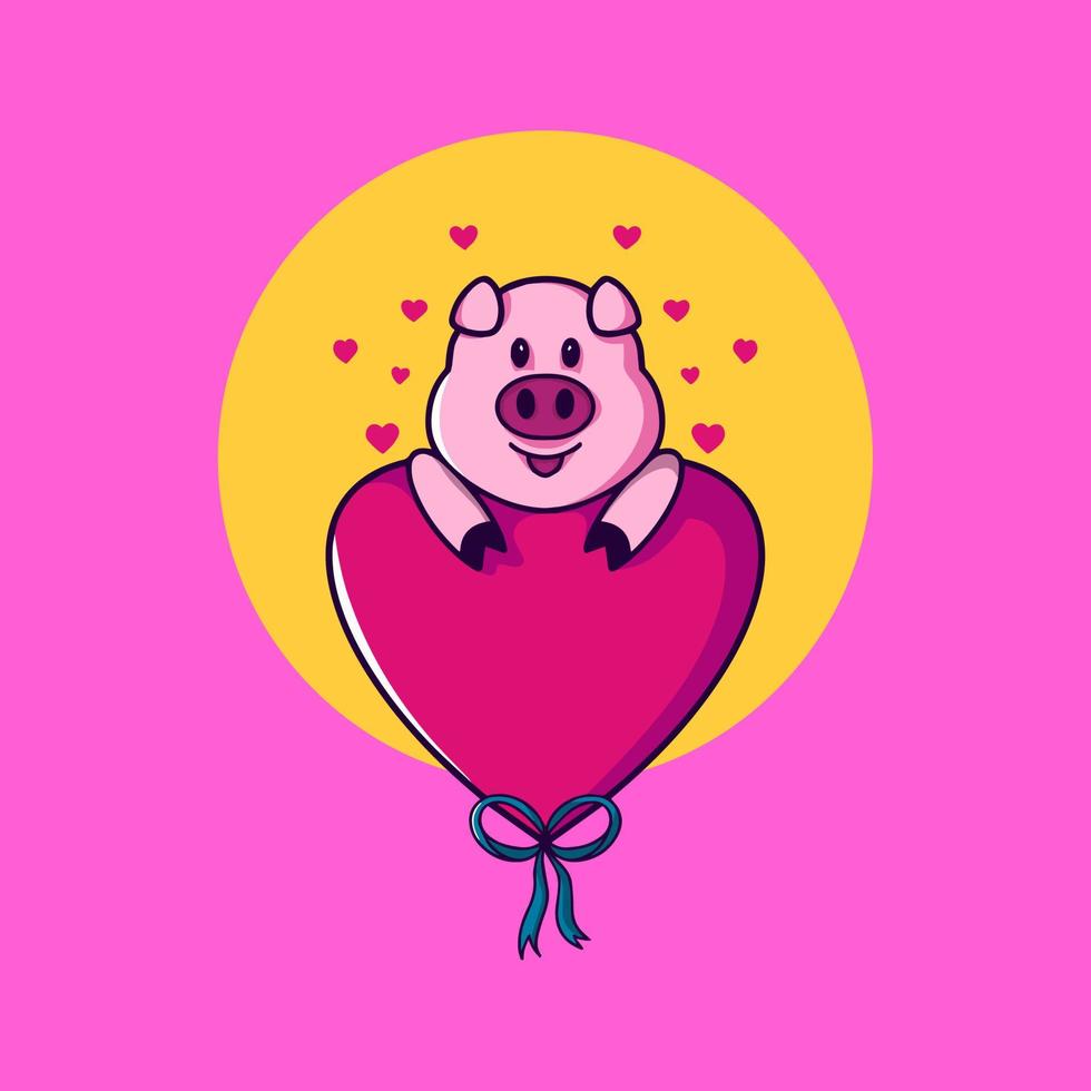gris och kärlek ballong valentine vektor