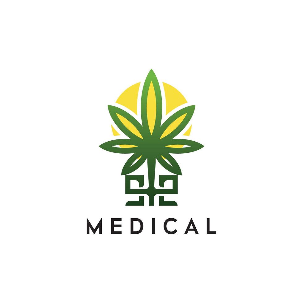 das medizinische cannabislogo und die buchstaben se bilden eine schwertumrandung. Gesundheitsklinik, Forschung, Wissenschaft, Universität, Biologie, Blatt. vektor