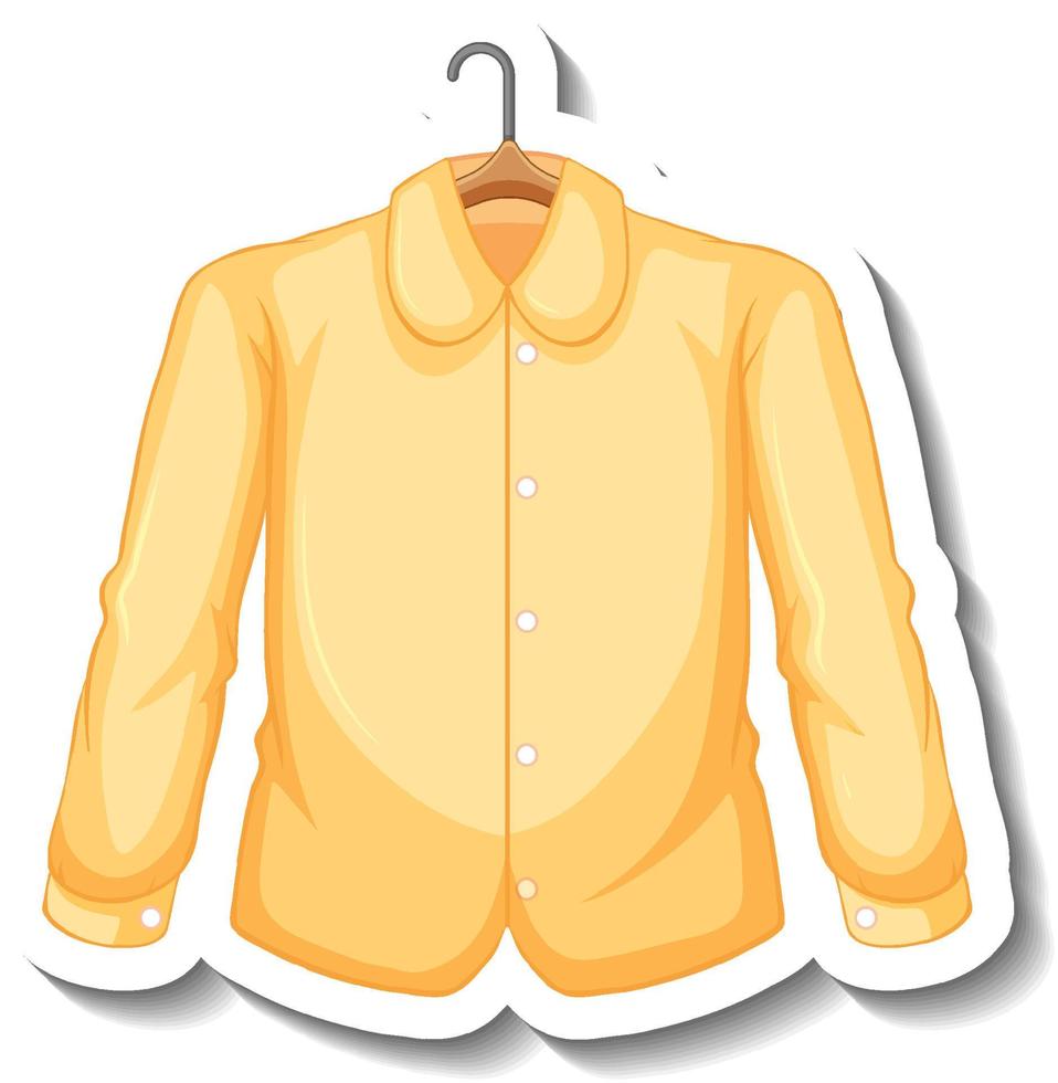 Aufkleber gelbes Hemd mit Kleiderbügel vektor