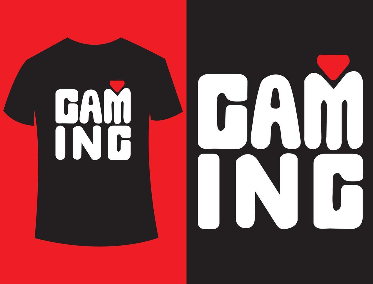 einfaches Gaming-Typografie-T-Shirt-Design vektor