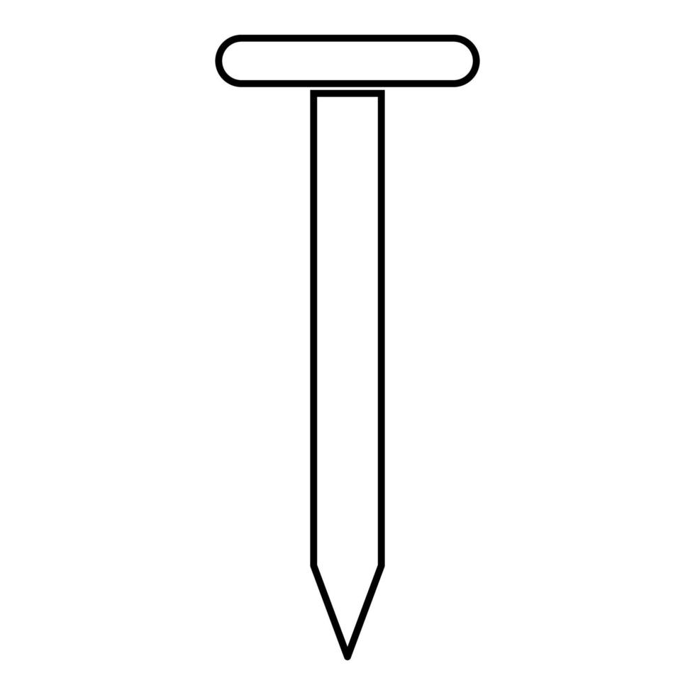 Bügeleisen Nagel Symbol Umriss schwarz Farbe Vektor Illustration flachen Stil Bild
