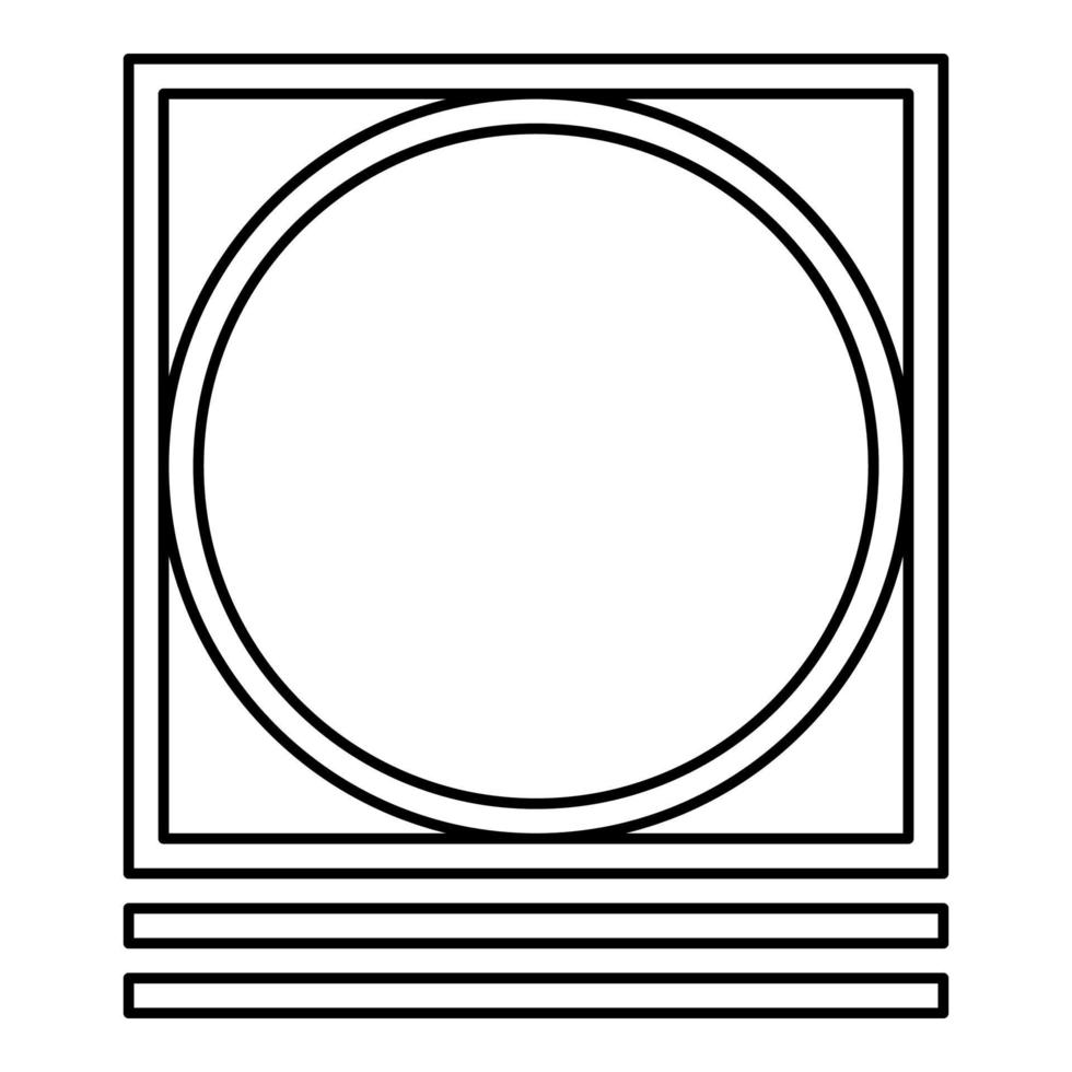 Trommeltrocknung im empfindlichen Modus der Maschine Kleidung Pflegesymbole Waschkonzept Wäsche Zeichen Symbol Umriss schwarze Farbe Vektor Illustration Flat Style Image