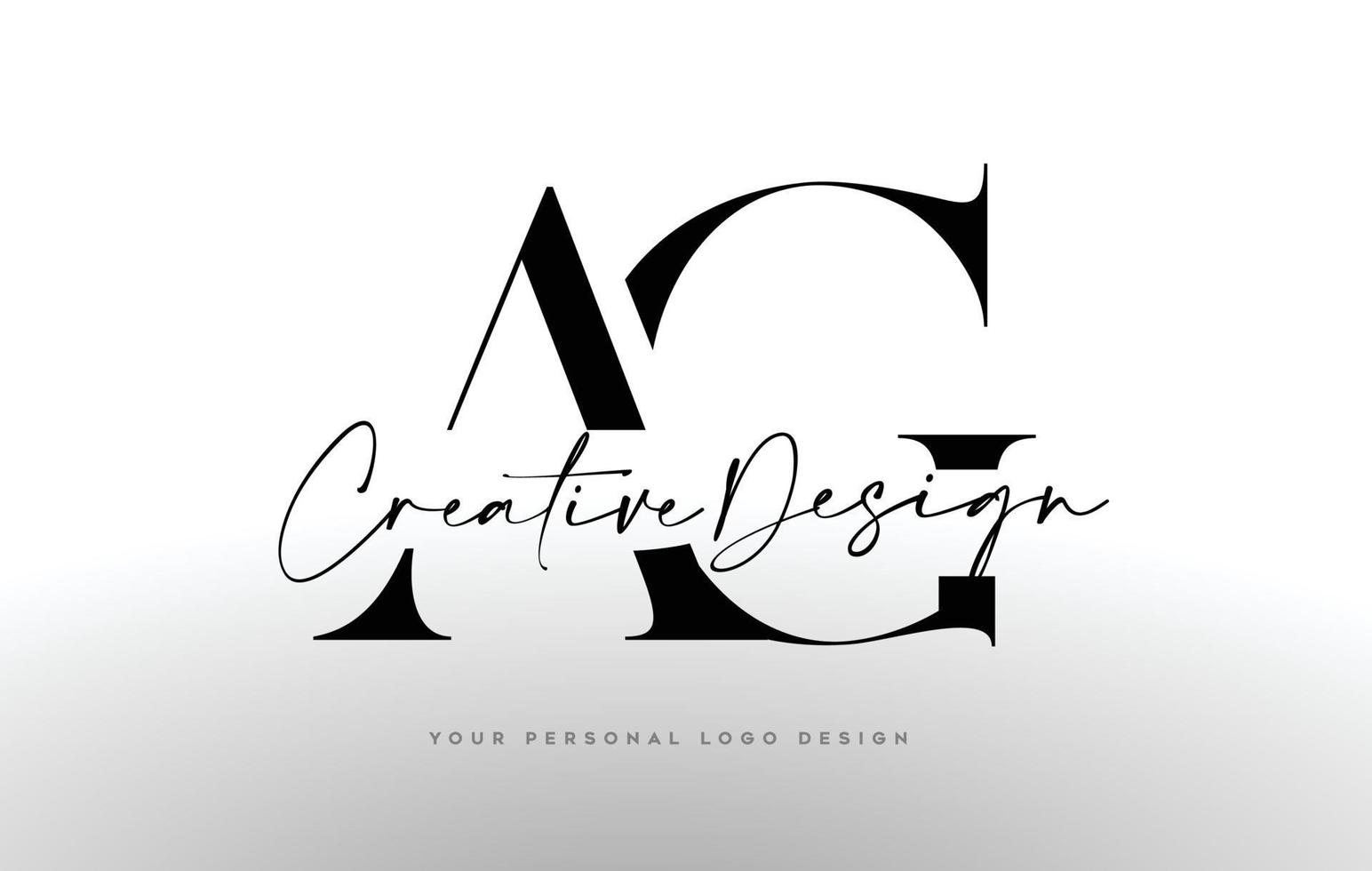 ag-Buchstaben-Logo-Design-Ikone mit Serifenschrift und vereinten kreativen Buchstaben-Vektorillustration vektor
