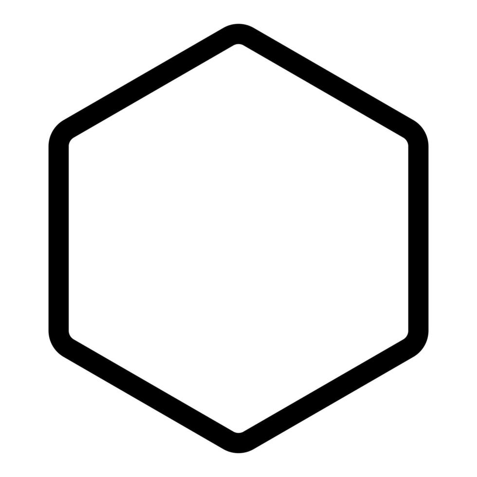 hexagon form element ikon svart färg vektor illustration platt stil bild