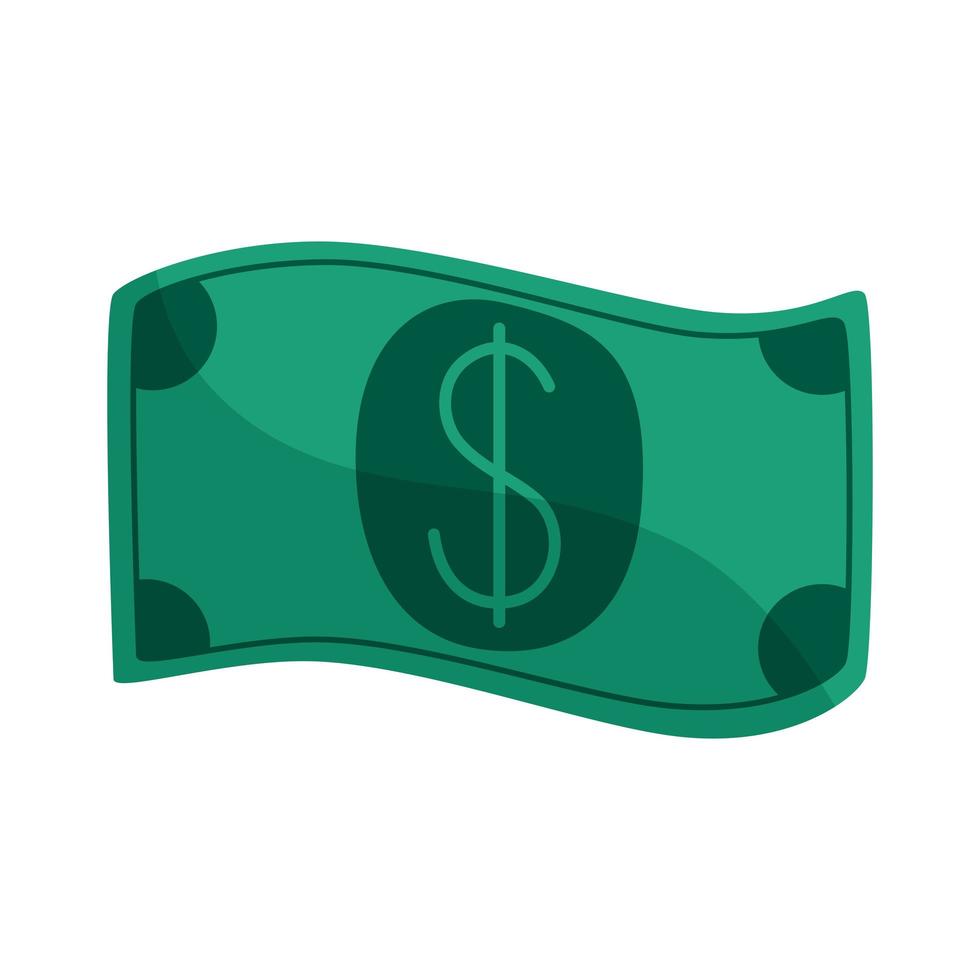 Dollar-Geld-Bargeld-Symbol isolierte Symbol vektor