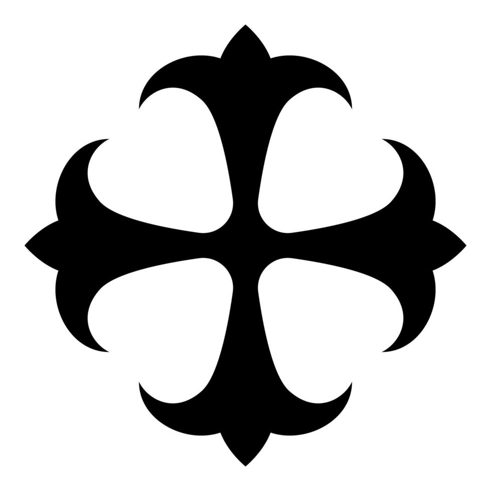 symbolfält lilja kreen starkt kors monogram dokonstantinovsky symbol för aposteln ankare hopp tecken religiöst kors ikon svart färg vektorillustration platt stil bild vektor