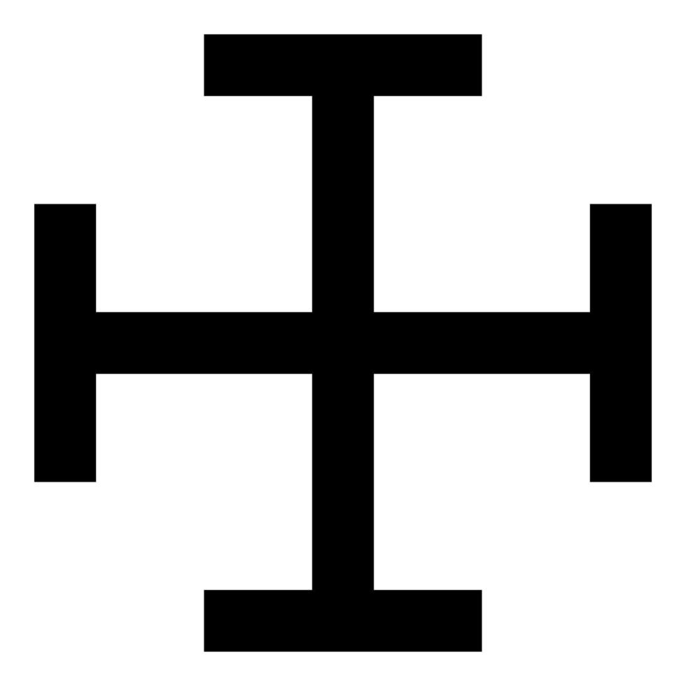 cross gibbet som liknar bakhuvudet kors monogram religiösa kors ikon svart färg vektor illustration platt stil bild