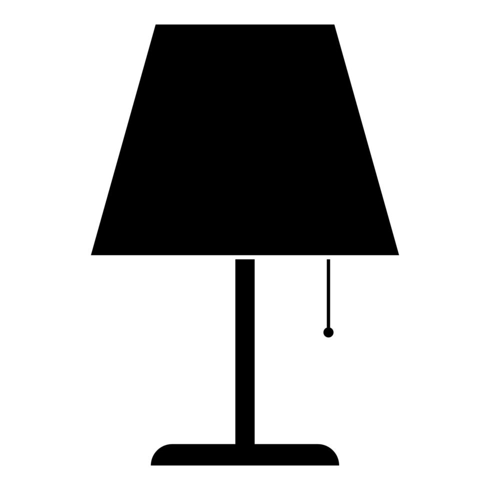 Tischlampe Nachtlampe clasic Lampe Symbol Farbe schwarz Vektor Illustration Flat Style Image