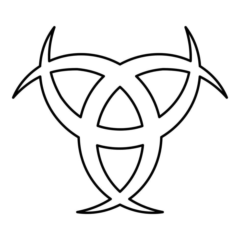 horn odin dreifaches horn von odin symbol schwarze farbe vektor