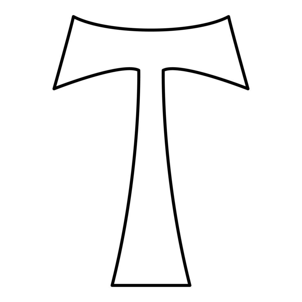 kreuz monogramm t symbol heiliger anthony apostel vektor
