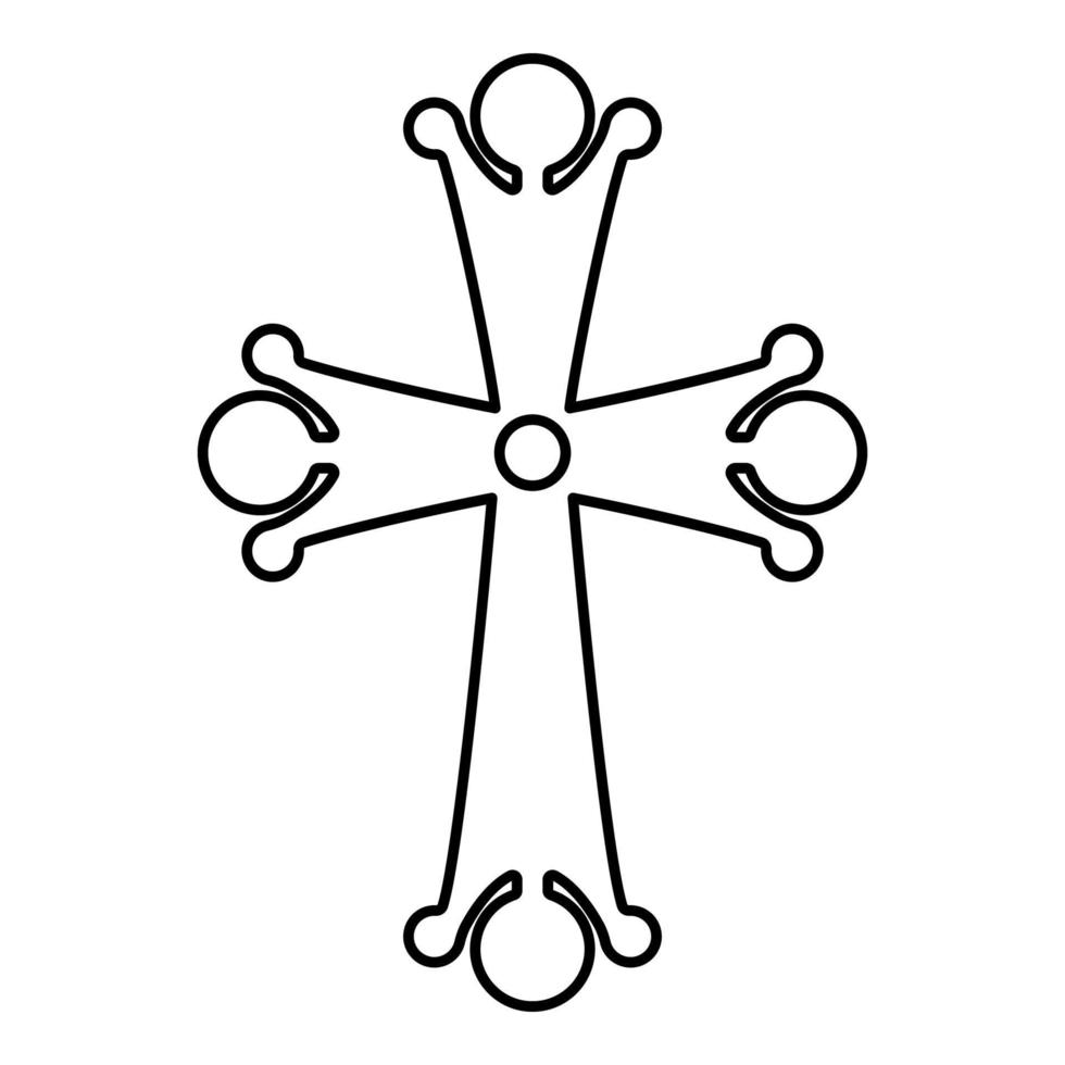vierzackiges Kreuz, tropfenförmiges Kreuzmonogramm vektor
