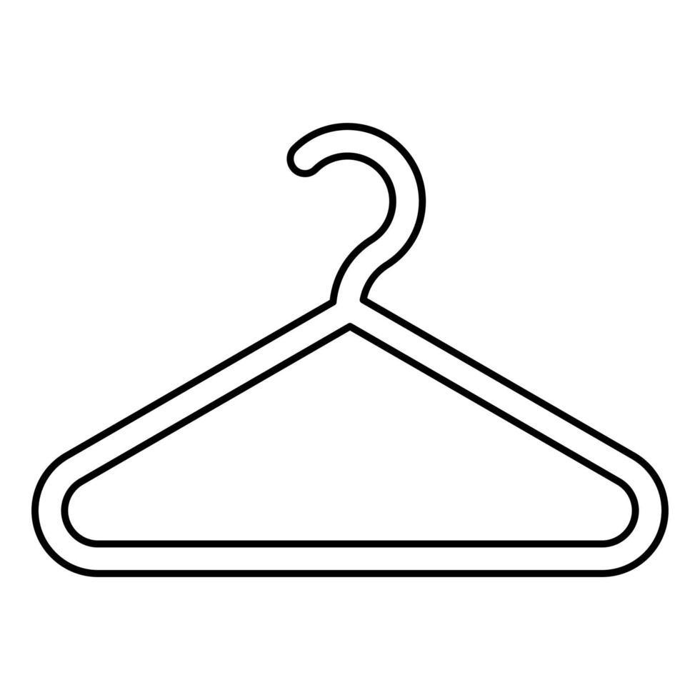 Kleiderbügel Kleiderbügel Symbol schwarze Farbe Umriss vektor