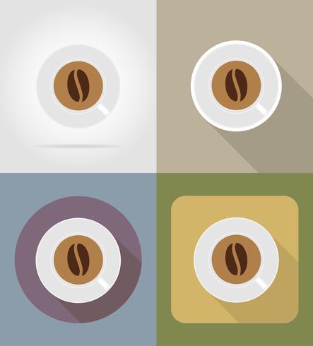 kaffe kopp objekt och utrustning för mat vektor illustration