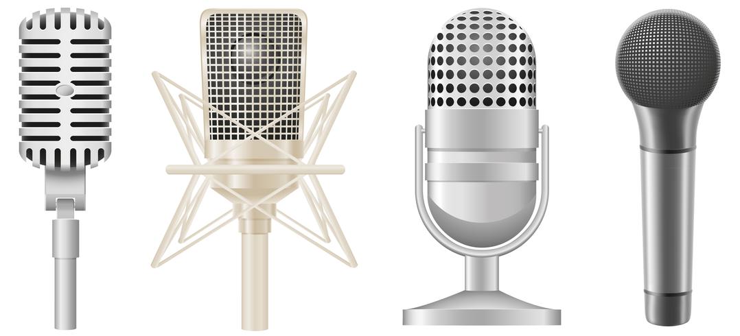ikon uppsättning mikrofoner vektor illustration