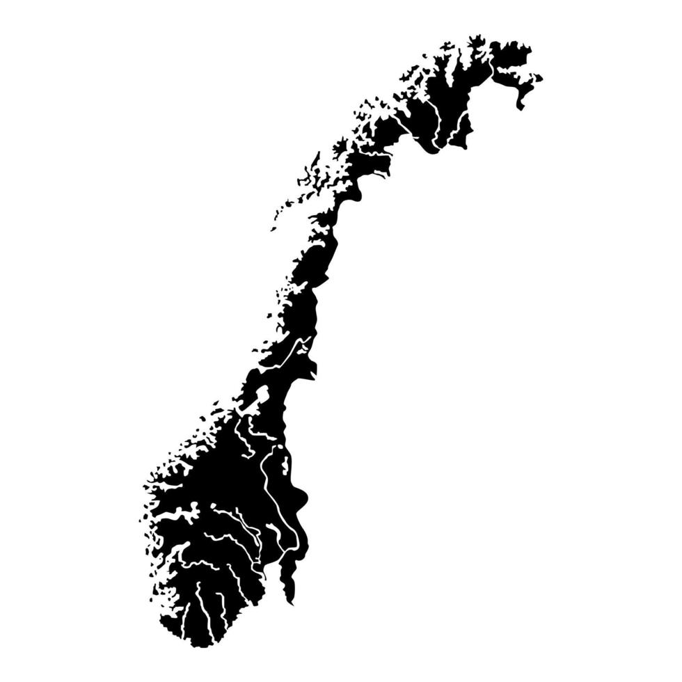 karta över norge ikonen svart färg vektor illustration platt stil bild