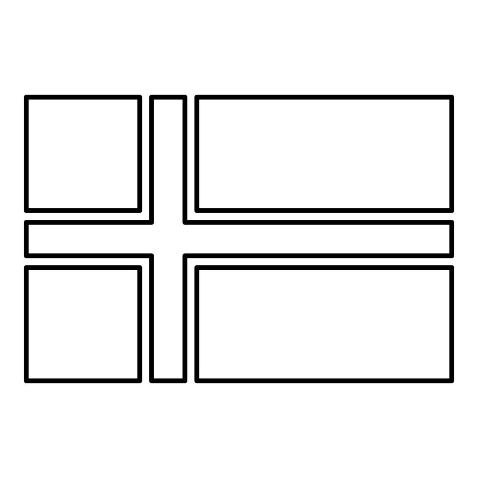 norges flagga ikonen svart färg vektor