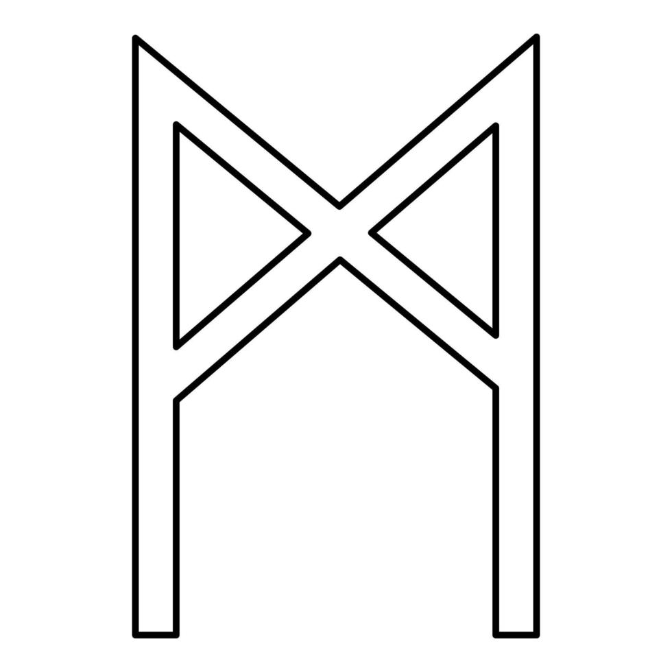 mannaz rune man mänsklig symbol ikon svart färg vektor