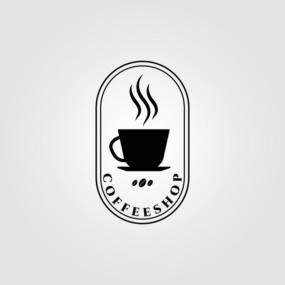 eine tasse kaffee, café-logo-vektor-illustrationsdesign, café-logo-design, abzeichen-logo-café vektor