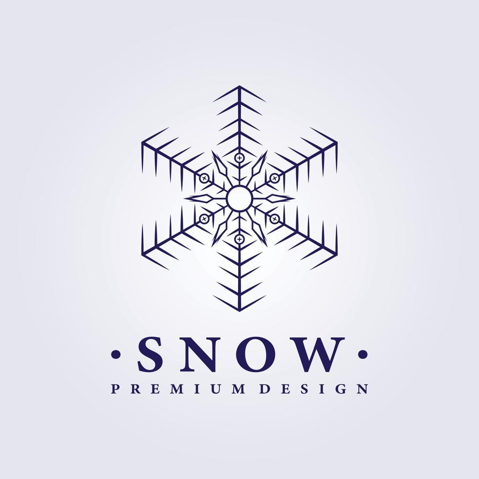 snö logotyp vektor illustration design linjekonst