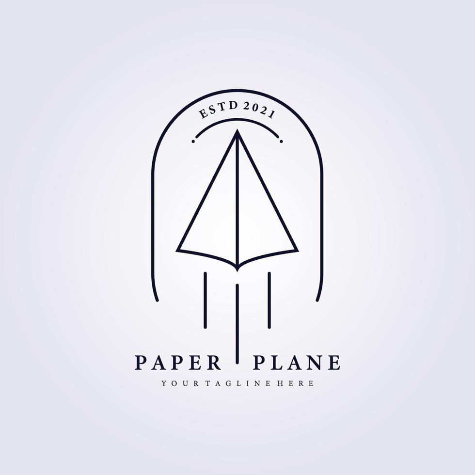 pappersplan resa logotyp linjekonst enkel vektor illustration design