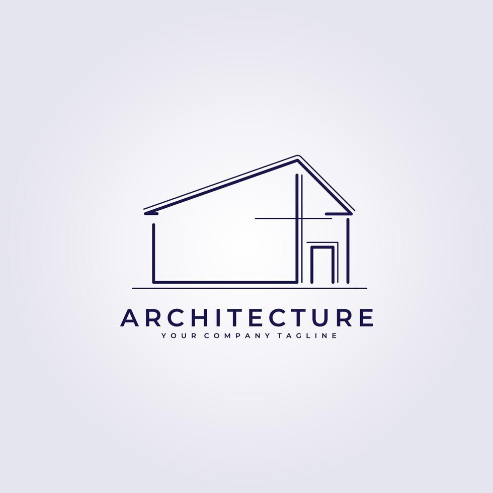 bauarchitektur minimalistisches gebäude logo linie kunst vektor illustration design