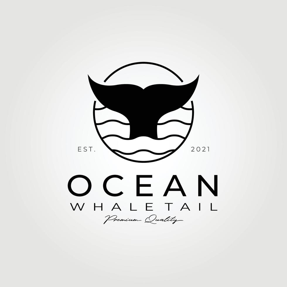 Ocean Whale Tail Logo Vector Illustration Design, Wal-Logo
