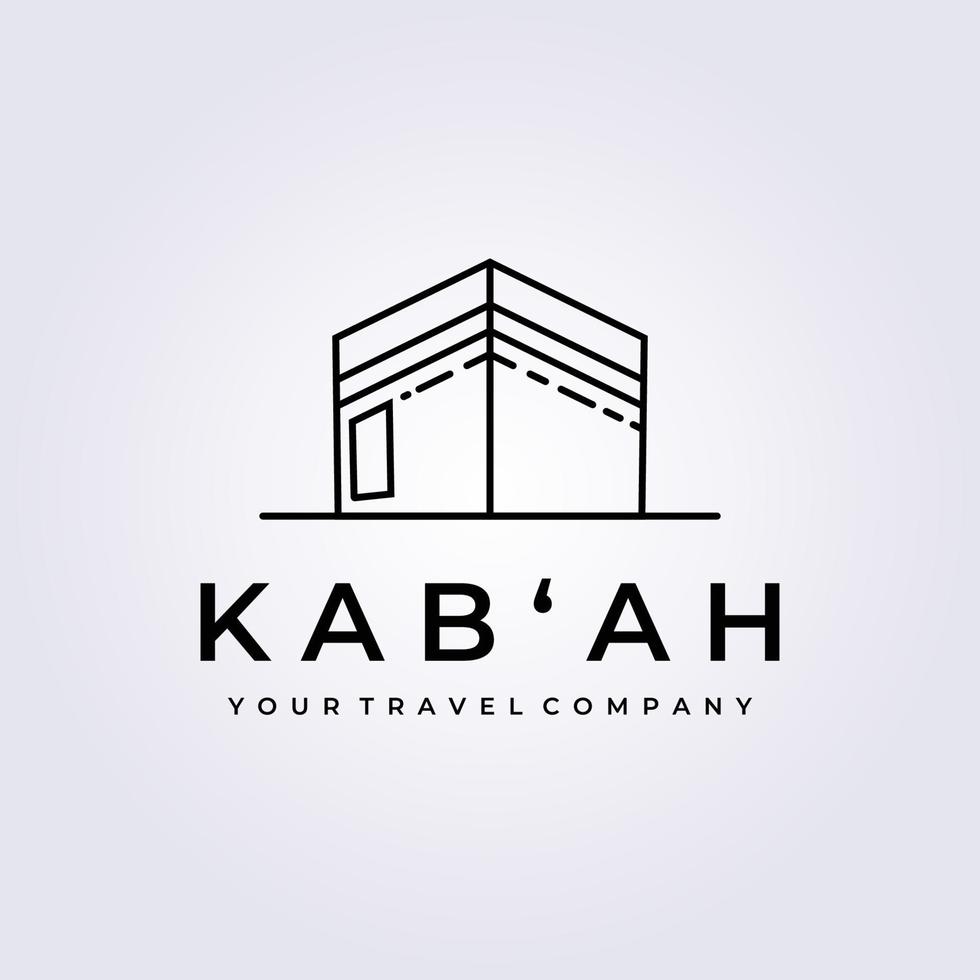 Kabah Symbol Vektor Logo isoliert Strichzeichnungen einfache Moschee