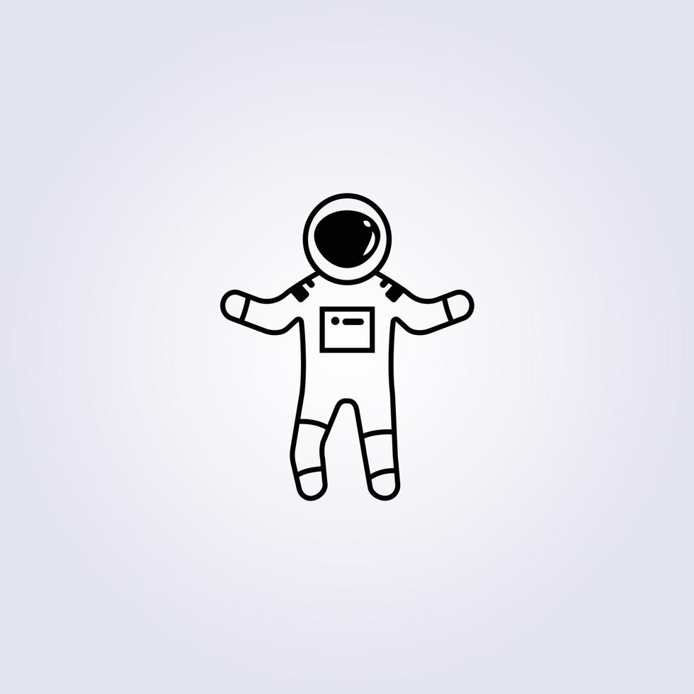 einfache schwebende astronautenlinienillustration, vektor, symbol, symbol, logo, schablonendesigngrafik für druck, bekleidung, t-shirt, kappe vektor