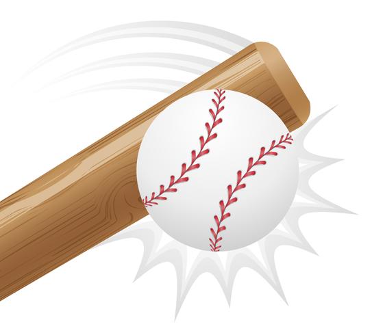 baseball boll och bit vektor illustration