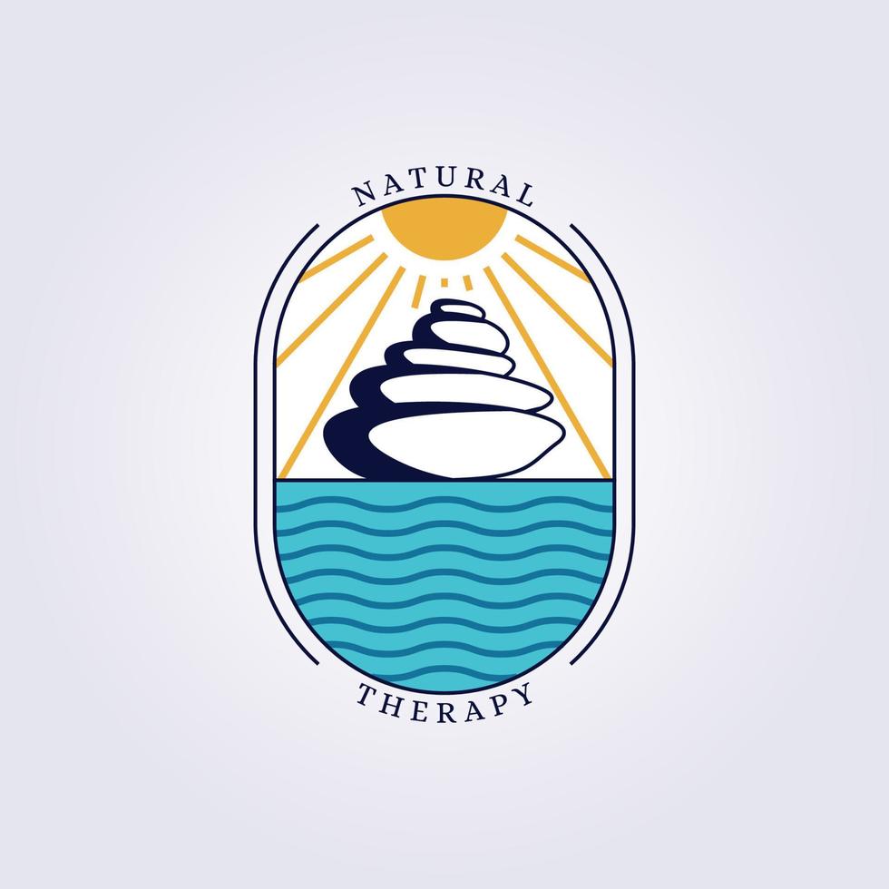 Natur-Balance Zen-Stein-Logo-Vektor-Illustration-Design Ozean-Therapie-Logo vektor