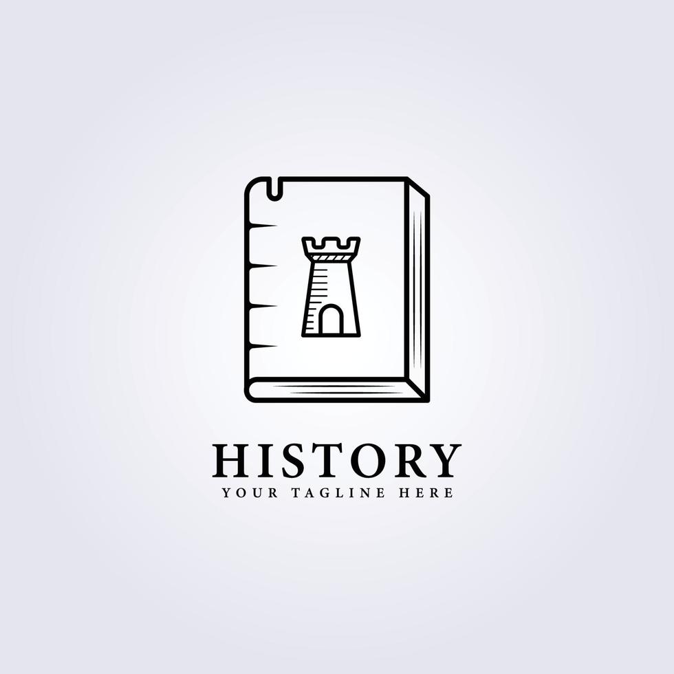 3D-Buch Schloss Storytelling Logo Vektor Illustration Design