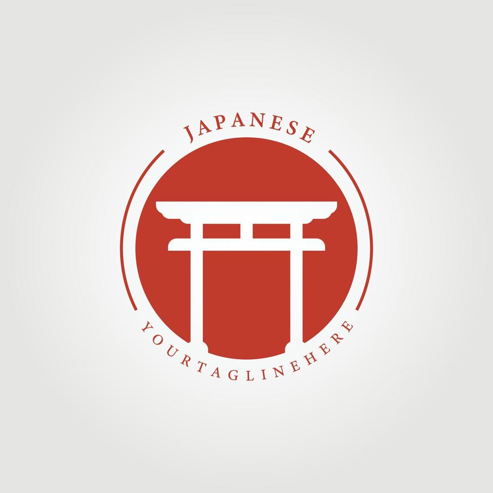 japanische ikone, traditionelles kulturlogo-vektorillustrationsdesign vektor