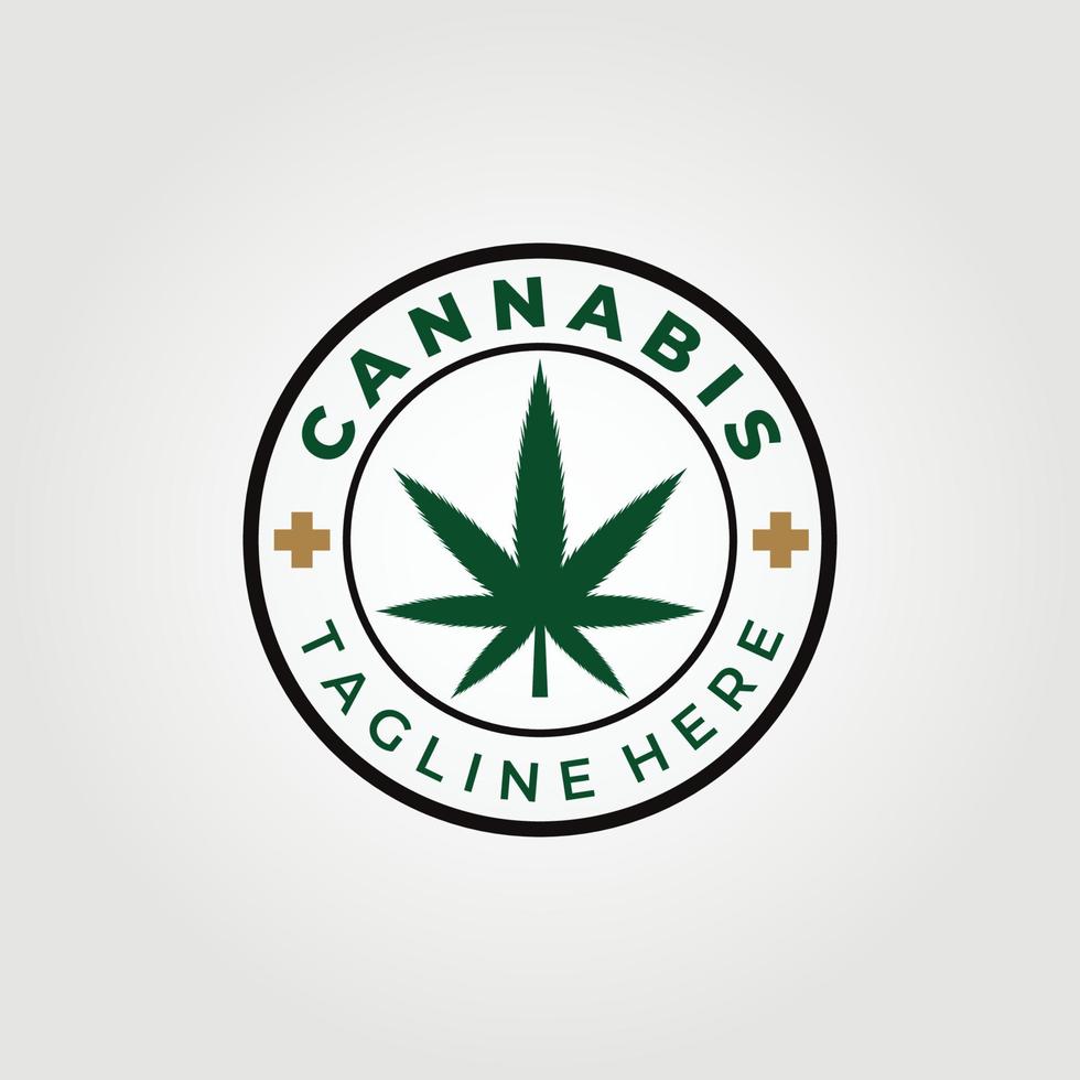 Cannabis-Logo-Vektorillustrationsdesign, Medizinblatt, medizinisches Öl natürlich vektor