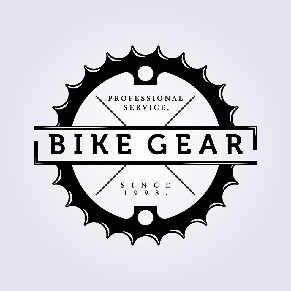 cykel redskap kedja cykel logotyp ikon symbol etikett tecken vektor illustration design, vintage enkel logotyp