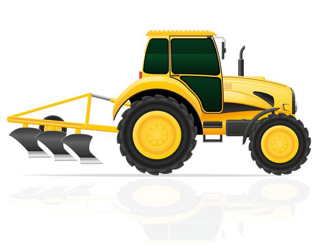 Traktor mit Pflug-Vektor-Illustration vektor