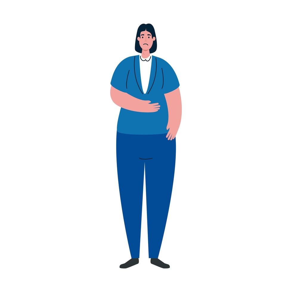 isoliertes trauriges Avatar-Frauen-Vektordesign vektor