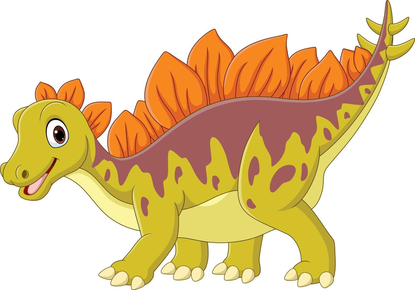 tecknad glad stegosaurus på vit bakgrund vektor