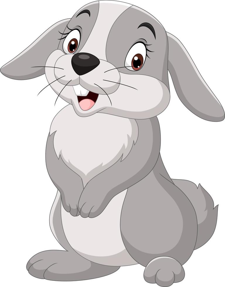 Cartoon lustiges Kaninchen isoliert auf weißem Hintergrund vektor