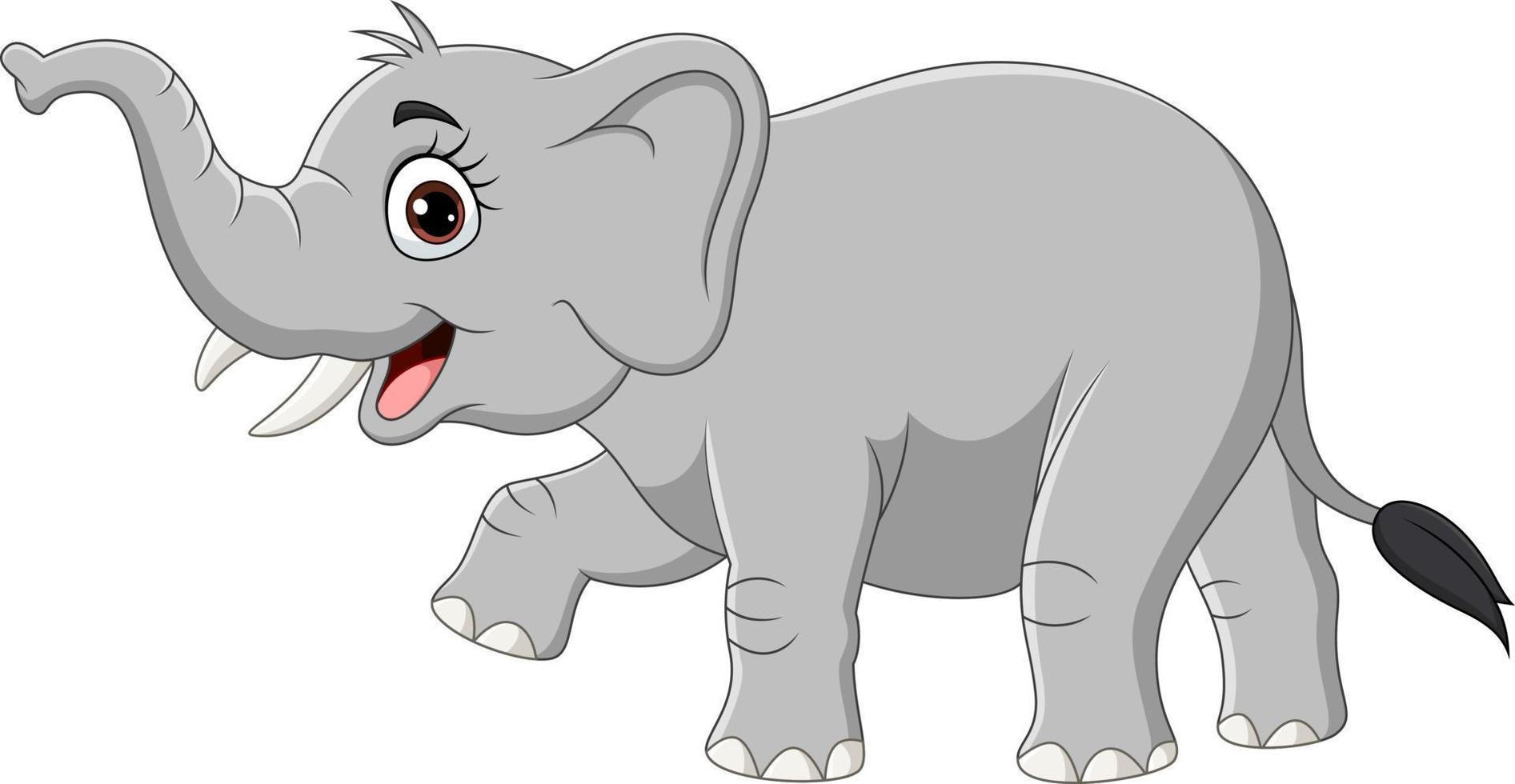 tecknad elefant isolerad på vit bakgrund vektor