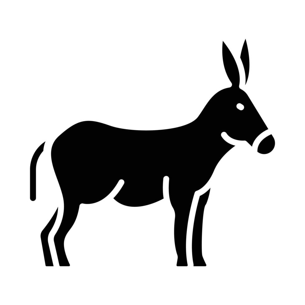 Esel-Glyphen-Symbol Tiervektor vektor