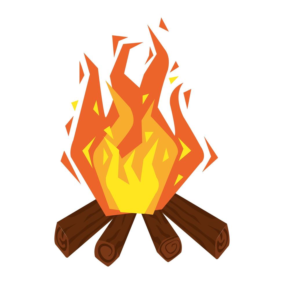 Lagerfeuer-Symbol auf weißem Hintergrund vektor